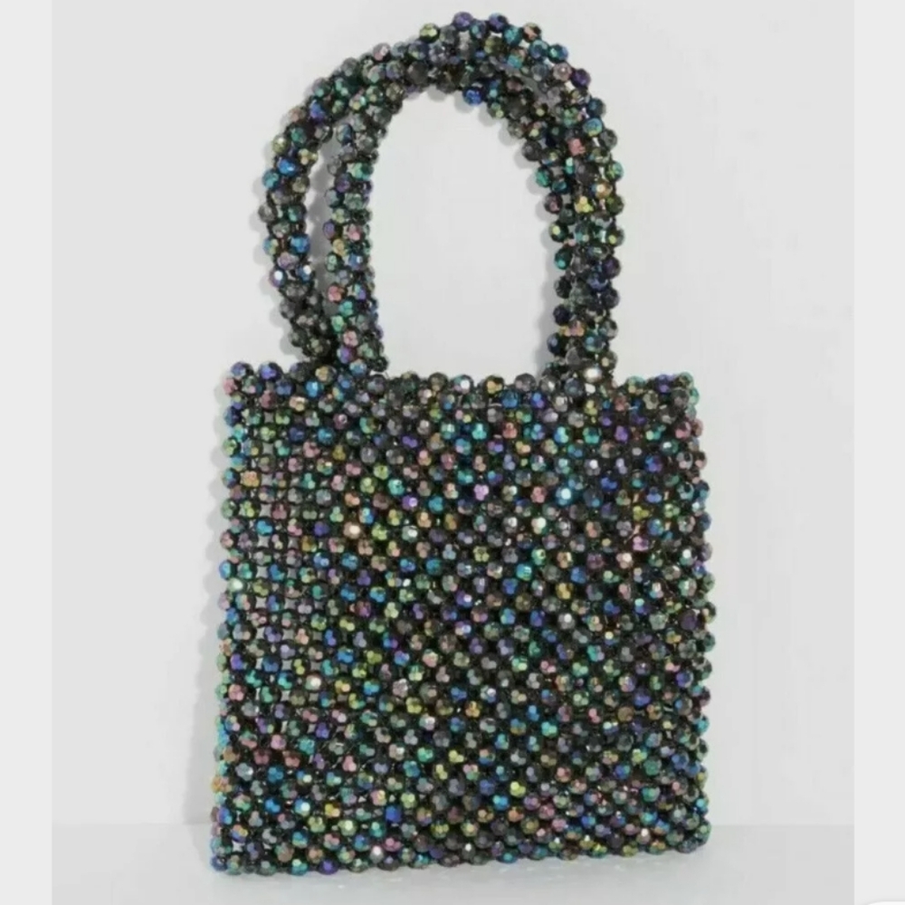 Free People Mini Beaded Tote Bag